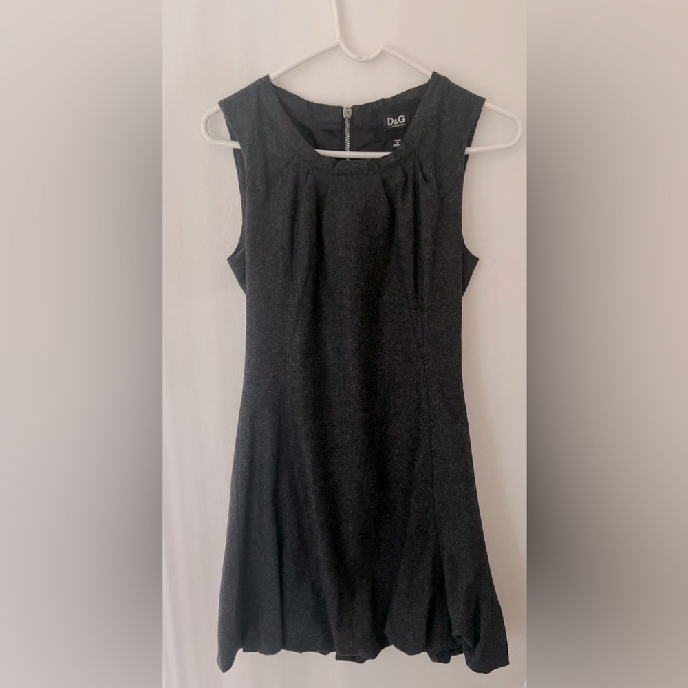 Dolce and Gabbana charcoal wool dress